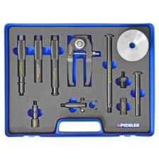 Juego universal de extracción de inyectores UNI II 10 piezas, accionamiento manual con garra de agarre