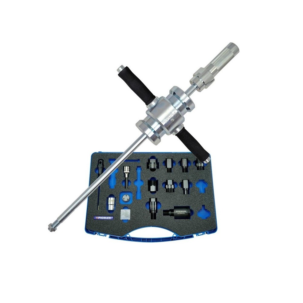 Kit extractor de inyectores 'Manuel' Martillo deslizante de 8,0 kg y juego de adaptadores de 15 piezas
