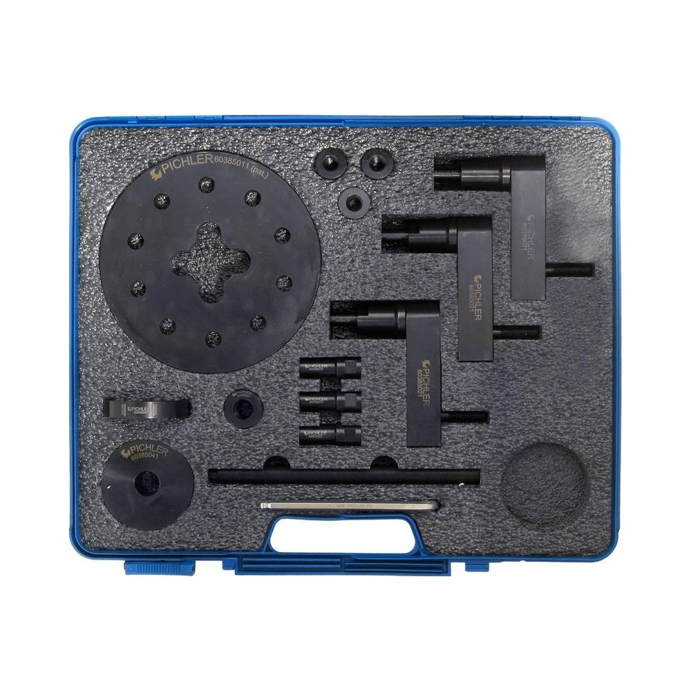 Kit universal de extracción de inyectores sin cilindro hidráulico de pistón hueco y sin juego de adaptadores (Bosch, Denso, Sie