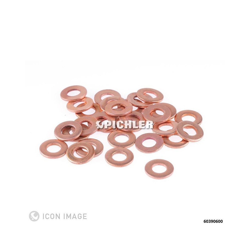 Anillos de sellado sobredimensionados: 2,00 mm de diámetro exterior, 16,0 mm de diámetro interior y 7,5 mm de diámetro interior