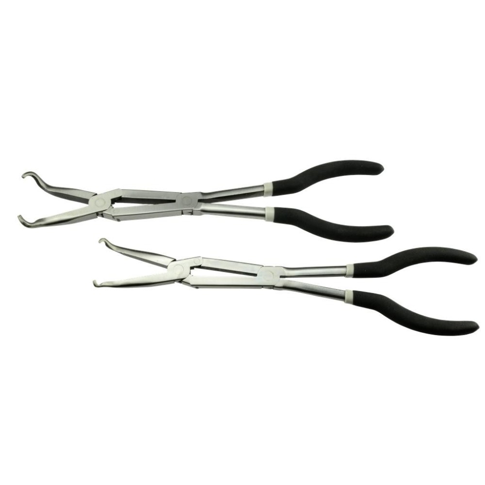 Alicates para soltar bujías de doble articulación, 45°, 6 y 12 mm, redondos, 320 mm de largo