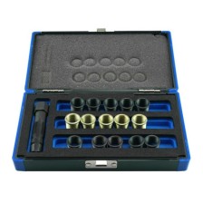 Juego de herramientas para reacondicionamiento de roscas de bujías, 16 piezas, casquillos M14x1,25 11,3/17,5