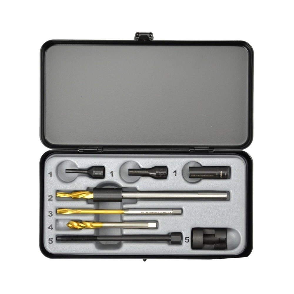 Kit de extracción de bujías incandescentes M9x1 en caja de herramientas de acero