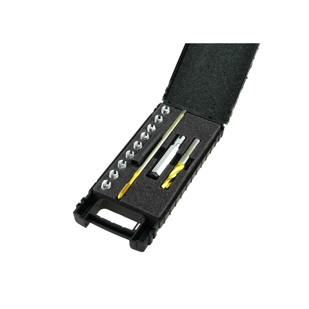 Kit de reparación de roscas para roscas profundas M6, incluye 10 insertos