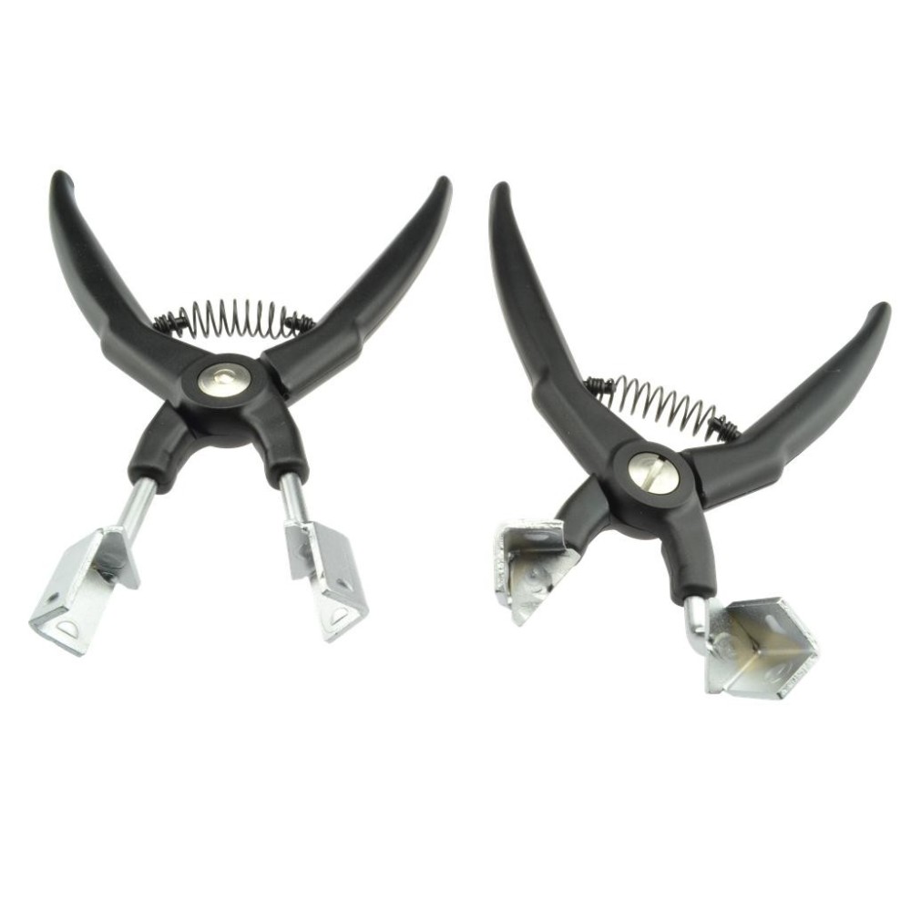 Juego de alicates para relés, 2 piezas, mordazas rectas y en ángulo de 70°