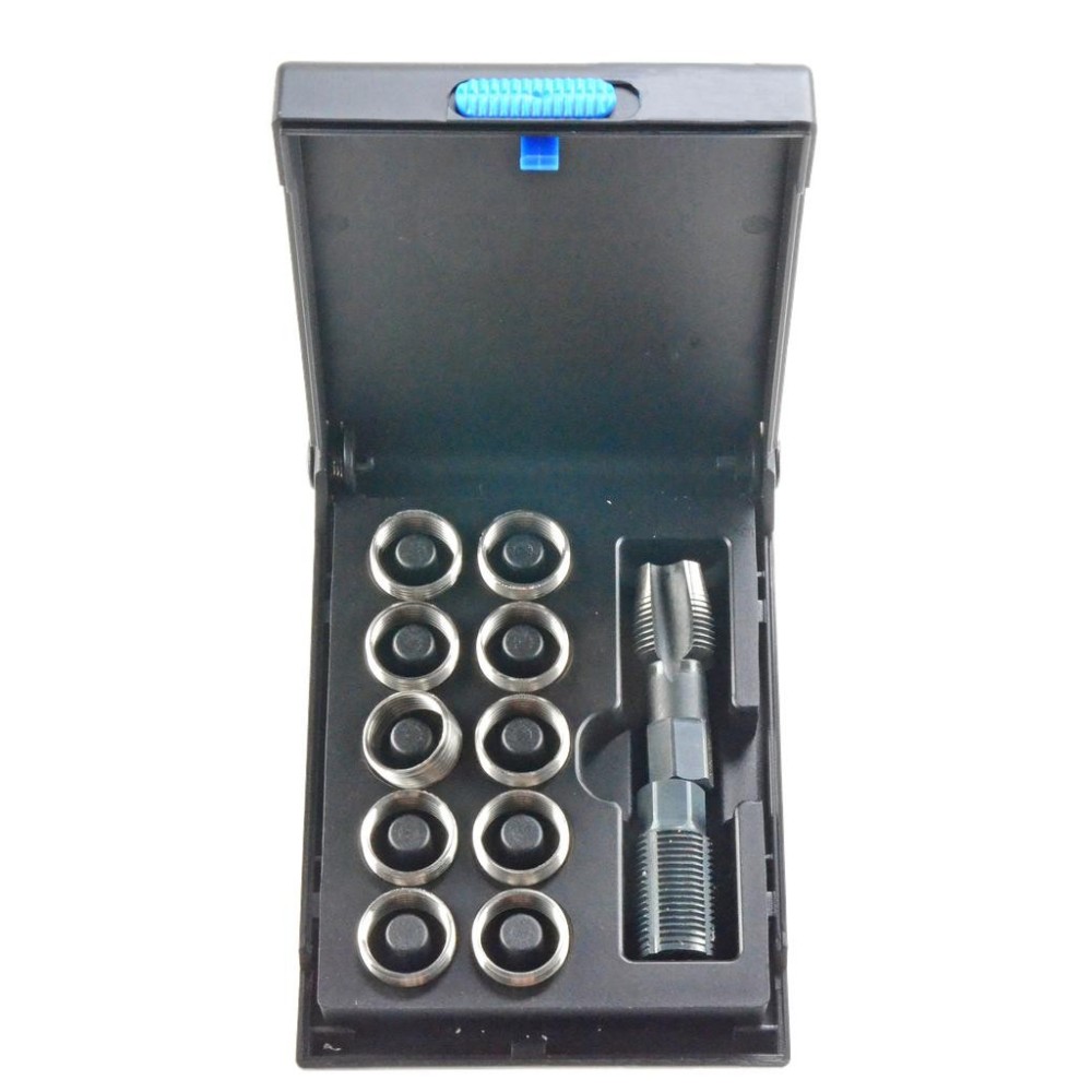 Juego de tuercas de inserción Lambda n.° 2, M18x1,5 con broca, fresa y 10 casquillos