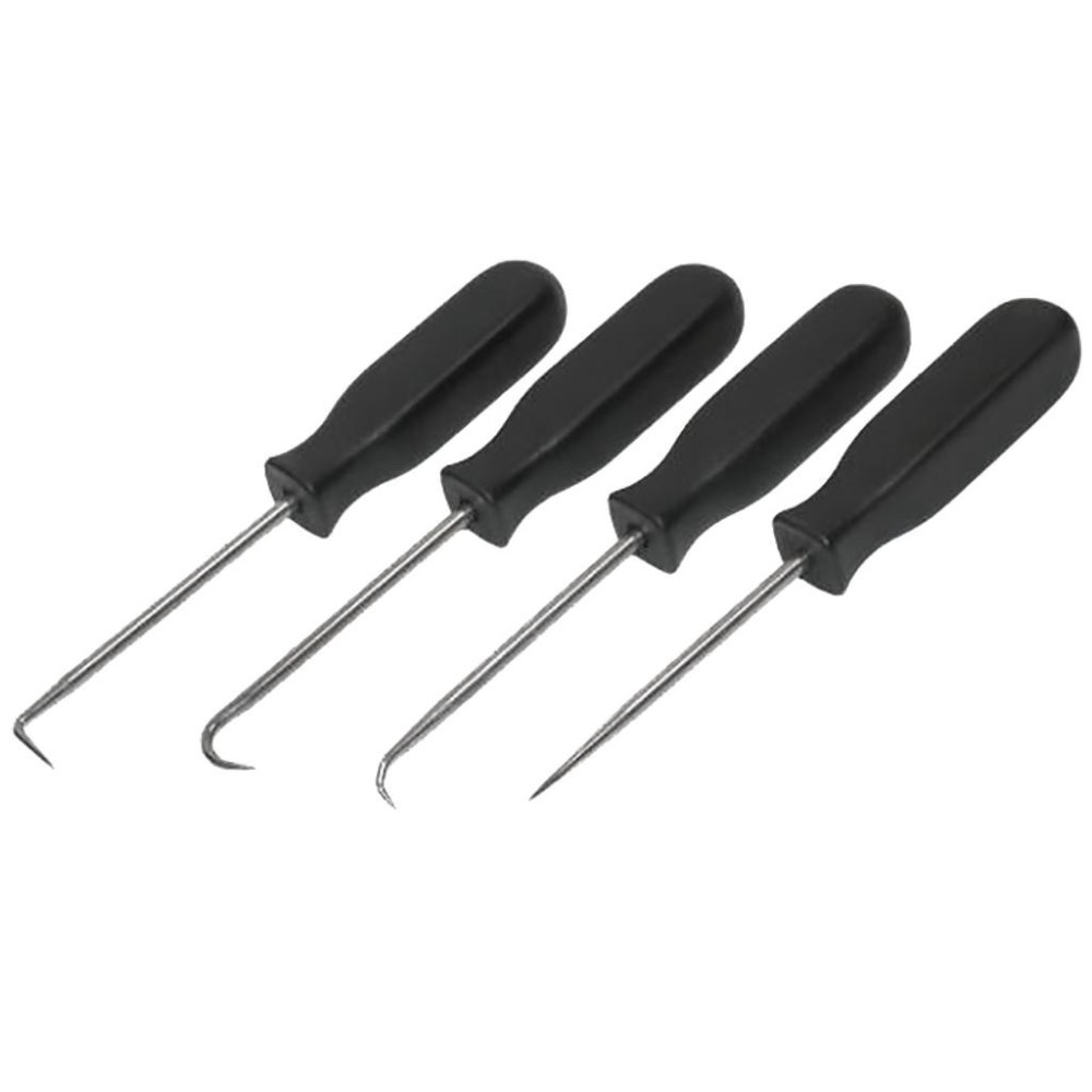 Juego de ganchos UNI de 4 piezas: aguja de trazar, gancho curvo, gancho redondo, gancho de 90°