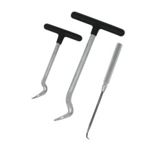 Gancho de desmontaje de anillo de sellado, juego de 3 piezas: 2 piezas en forma de S + 1 punta recta