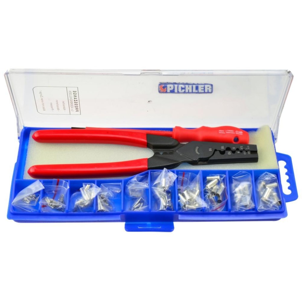 Juego completo de casquillos en caja transparente con puerta de agarre.