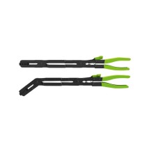 Juego de 2 alicates para abrazaderas de manguera de doble articulación de 440 mm con sistema de bloqueo de trinquete