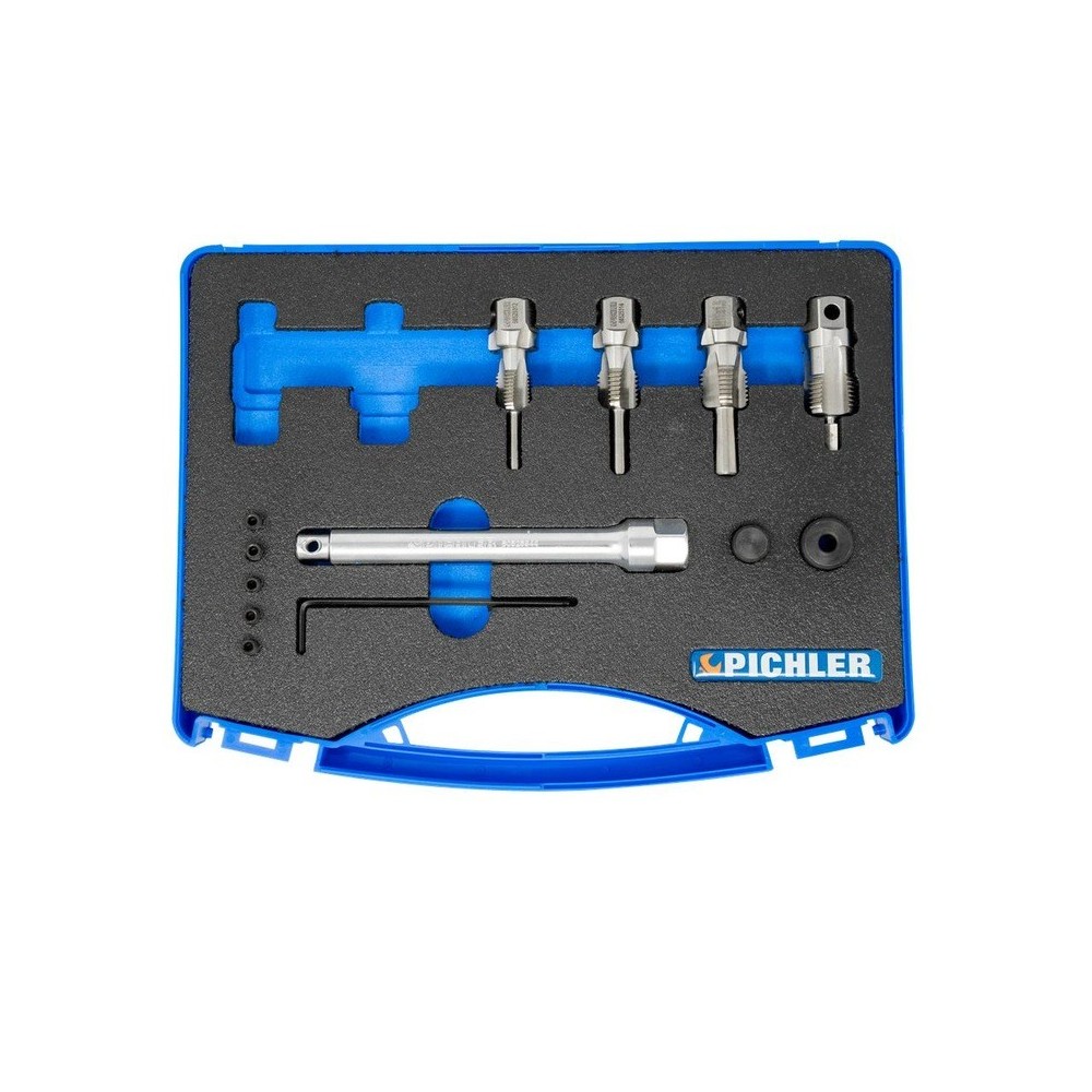 Juego para retapar las roscas de los sensores de temperatura y presión diferencial en los componentes del escape