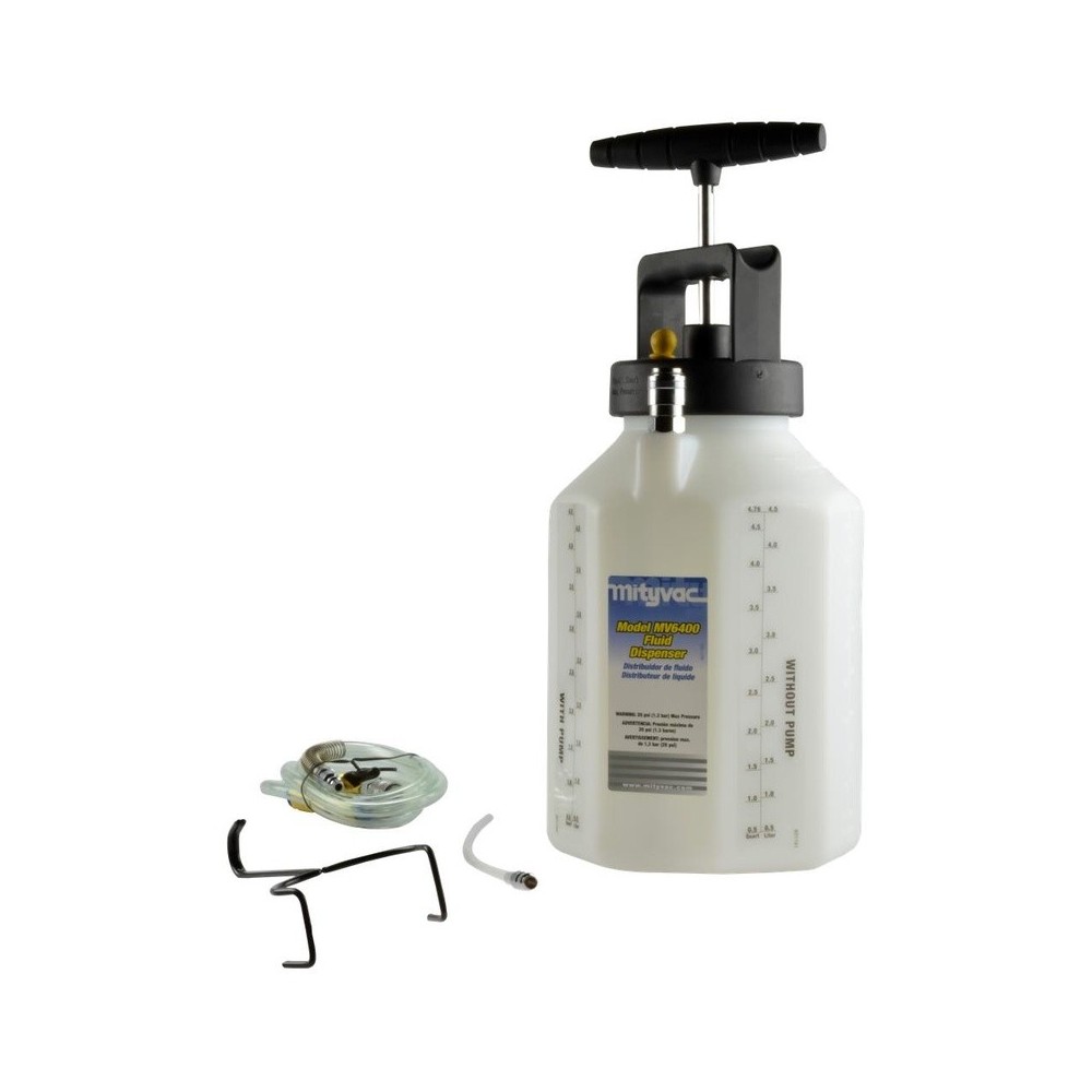 Contenedor de 5 litros con gancho para manguera de presión y cánula.