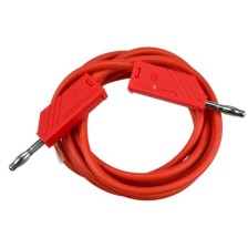 Cable de medición altamente flexible de 1,50 m rojo con conectores de 2 pines
