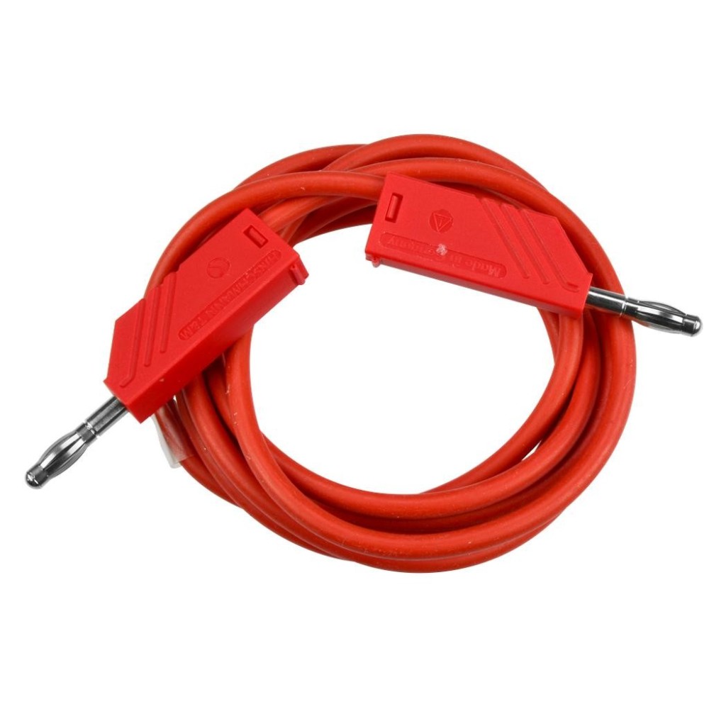 Cable de medición altamente flexible de 1,50 m rojo con conectores de 2 pines