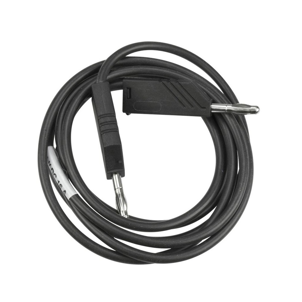 Cable de medición altamente flexible de 1,50 m negro con conectores de 2 pines