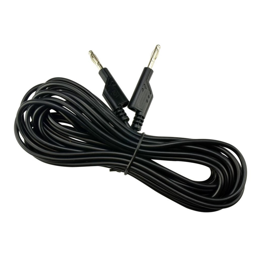 Cable de medición de 5,0 m negro con 2 enchufes