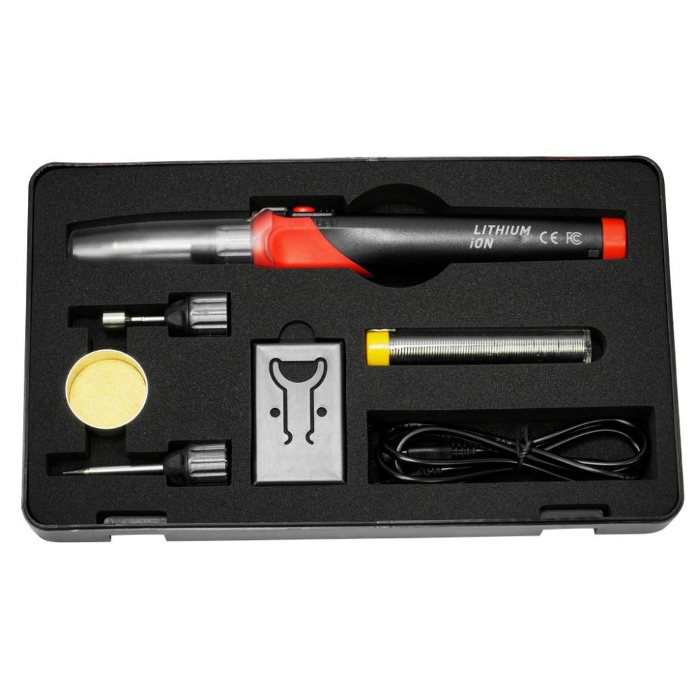 Juego de soldador a batería, 30 W, cable de carga USB, batería de litio para 500-700 ciclos de carga