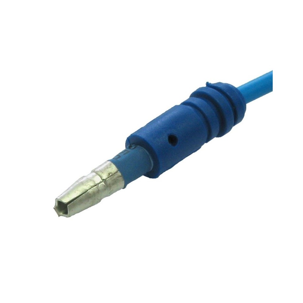 Conectores de terminal de cable con terminales de cable redondos, azules, 4,0 mm (puntiagudos/redondos)