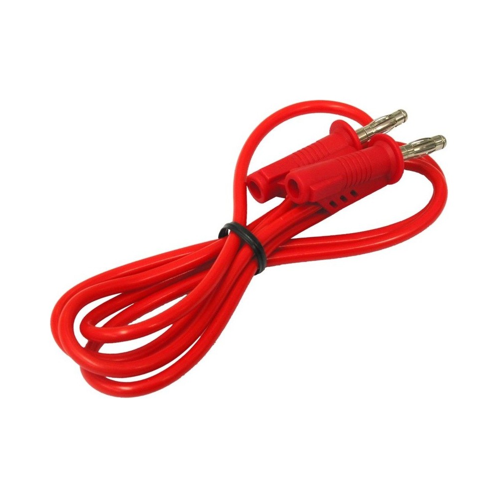 Cable de prueba de seguridad con conectores apilables de Ø 4 mm y 1,2 m, color rojo