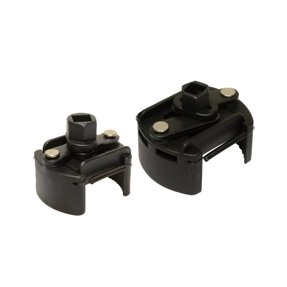 Juego de llaves universales para filtros de aceite (2 piezas, 60-80 y 80-110 mm, dientes orientados a la izquierda)