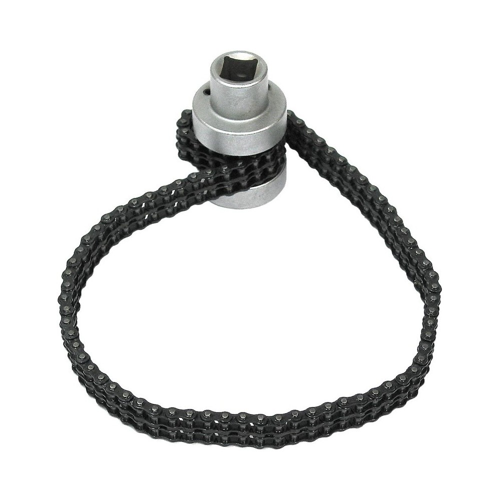 Llave de cadena para filtro de aceite con doble cadena, extrafina, de 60 a 170 mm
