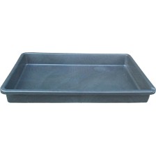 Bandeja antiderrames extraplana, capacidad 45 litros, 880x600x100 mm, fabricada en polietileno resistente a los ácidos