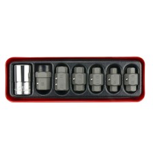 Juego de llaves de servicio de aceite, 7 piezas en caja de metal.