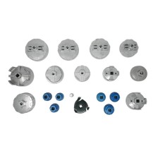 Juego de llaves para filtros de aceite universales, 19 piezas.