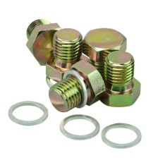 Tapones de drenaje de aceite M13x1,5x20mm con anillo de sellado de aluminio, paquete de 5.