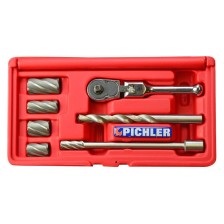 Juego de escariadores universales para sensores ABS (7 piezas, con carraca y escariadores, Ø10, 14, 15 y 18 mm)