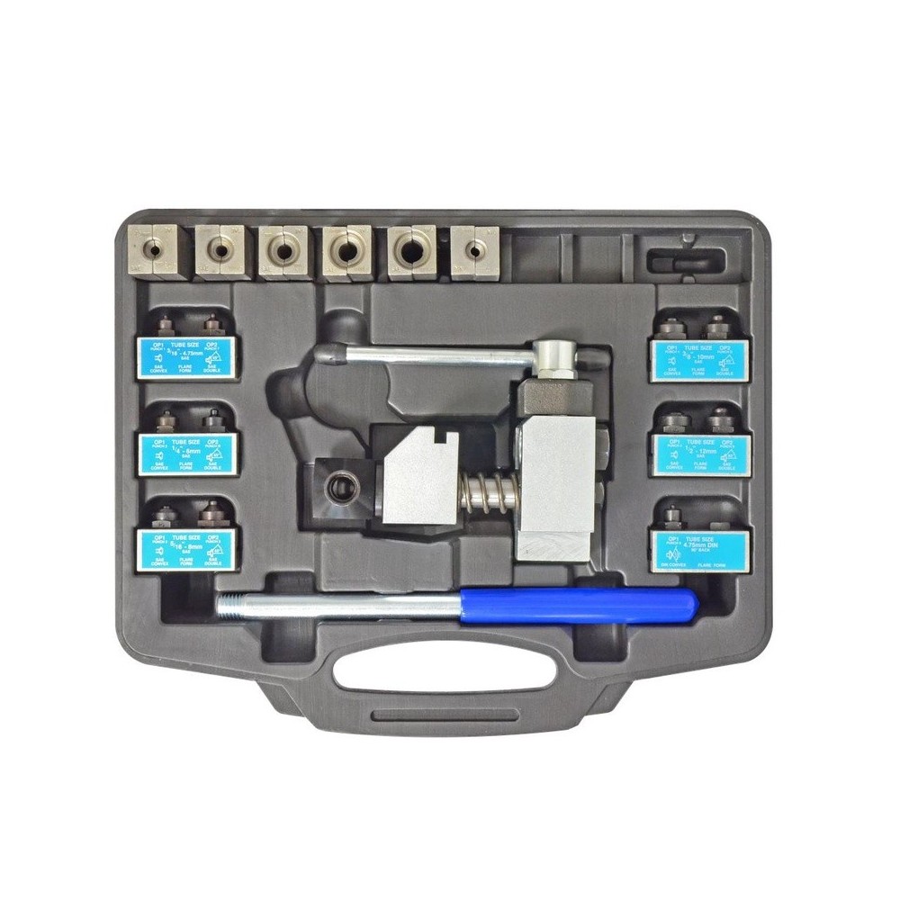 Herramienta de abocardado doble modelo E, para motos, turismos y vehículos comerciales