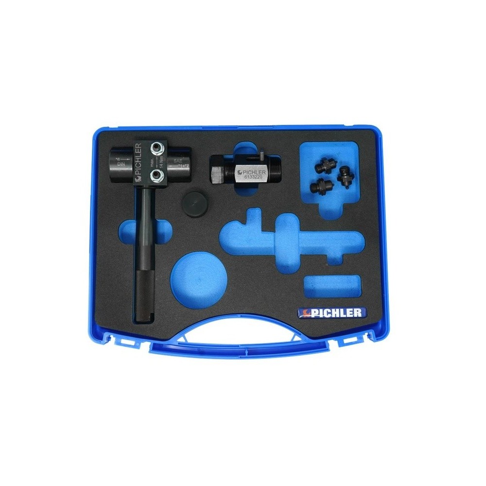 Herramienta para abocardar frenos de vehículos sin dispositivo de desbarbado, cortador de tubos y dispositivo de doblado