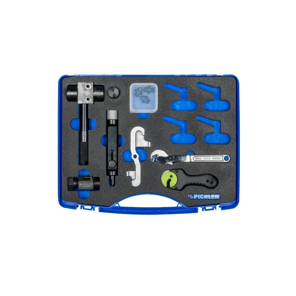 Juego de servicio de línea de freno, 10 piezas, incluye herramienta de abocardado, dispositivo de doblado y cortador de tubos (