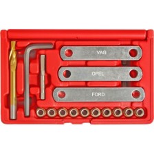 Kit de reparación de roscas para pernos guía de pinza de freno M9x1.25, 16 piezas