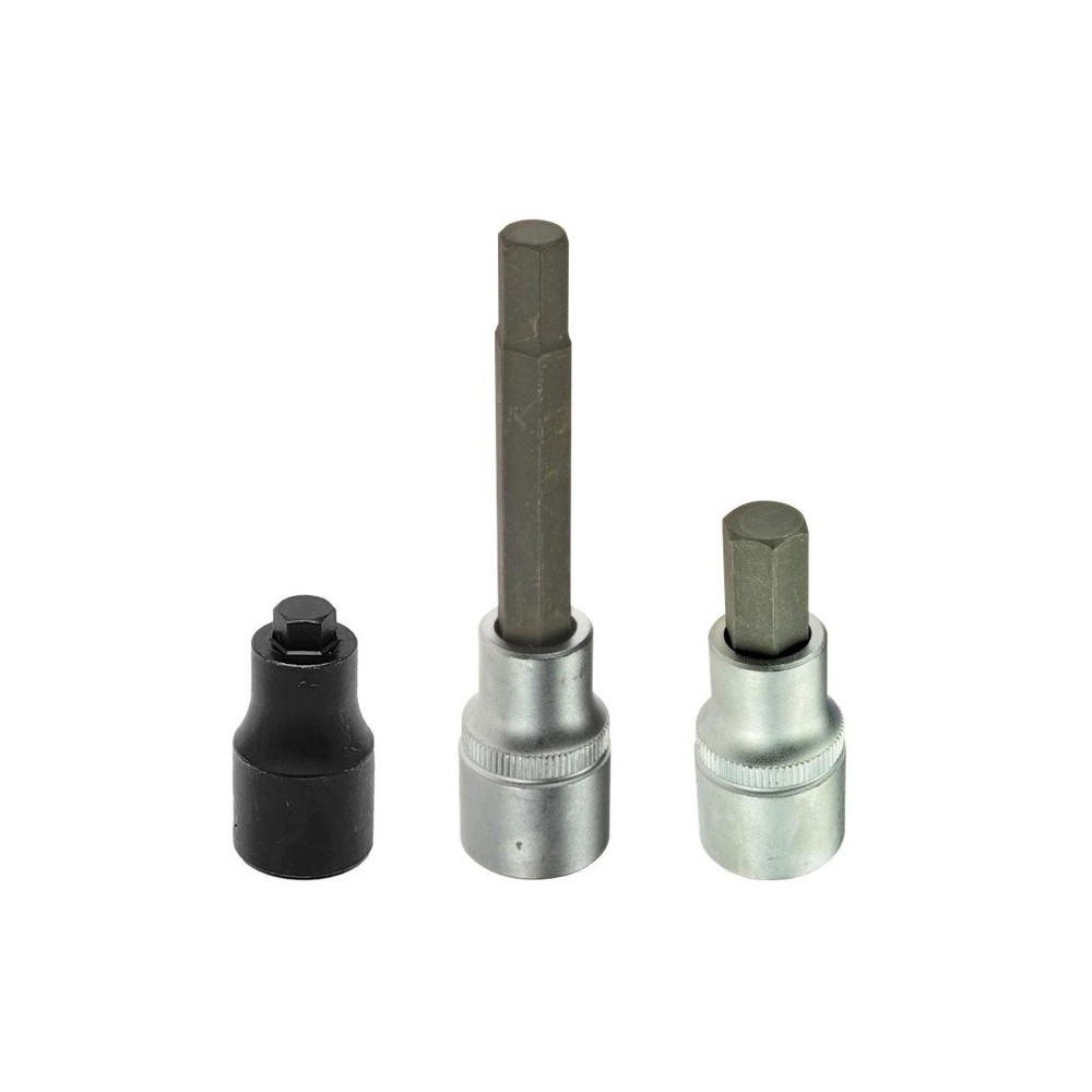 Juego de vasos hexagonales 9+11 mm 1/2', 3 piezas.