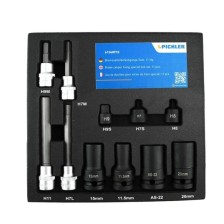 Juego de herramientas especiales para fijación de pinzas de freno, 11 piezas.