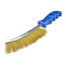 Cepillo de alambre de acero latonado, longitud 250 mm