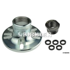 Unidad básica de extractor de brida con 1 adaptador - sin husillo, sin tornillos, con anillos cónicos, adaptación de rosca a pa