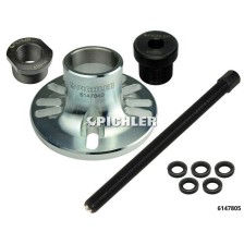 Extractor de cubos de rueda y ejes de transmisión con husillo mecánico, anillos cónicos y ajuste de rosca del adaptador a parti