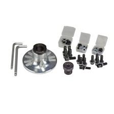 Extractor de cubo de rueda universal con husillo hidráulico, adaptadores, tornillos de montaje y tuercas