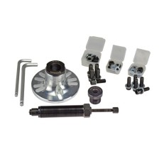 Extractor de cubo de rueda universal con husillo hidráulico, adaptadores, tornillos de montaje y tuercas
