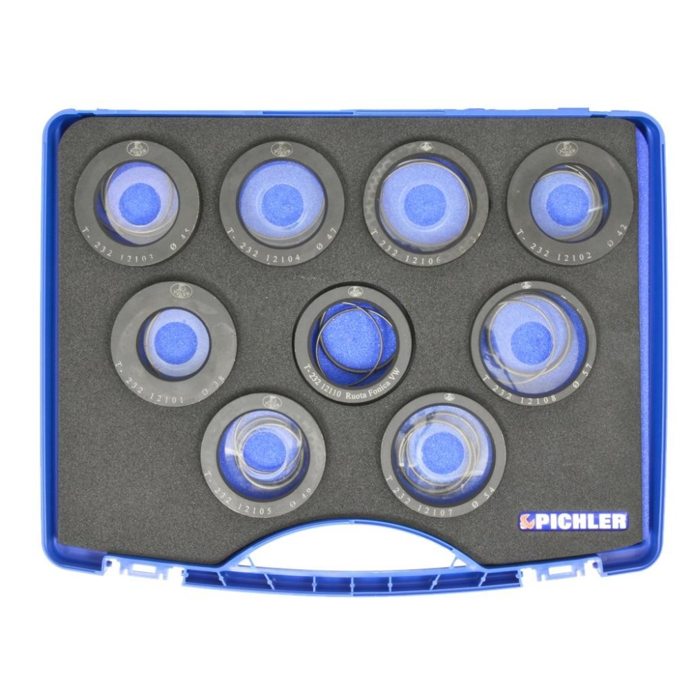 Juego de extractores de anillos de rodamiento, 9 piezas, de Ø38 mm a Ø54 mm, anillo elástico con arandela cónica, sin extractor