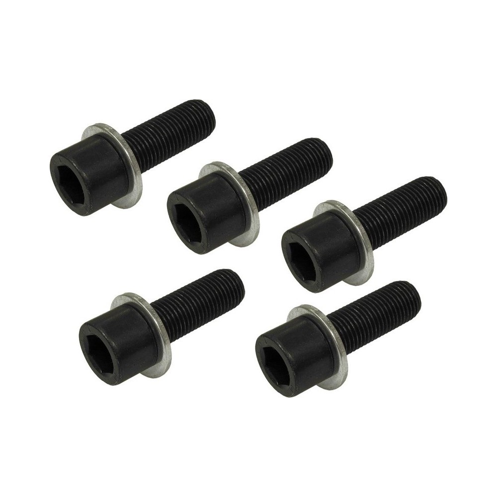Tornillos de rueda de repuesto, juego de 5 piezas, M14 x 1,5, calidad 10.9, longitud 40 mm + arandela
