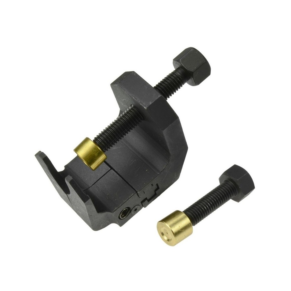 Extractor universal de brazos de limpiaparabrisas con 2 husillos de ajuste continuo mediante resorte y ancho de mordaza variabl