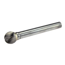 Fresa rotativa de carburo de tungsteno esférica de 12 x 55 mm, perfil de corte de 3 ejes, 6 mm