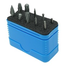 Fresas de carburo con dientes de aluminio, 10 piezas, vástago de 3 mm