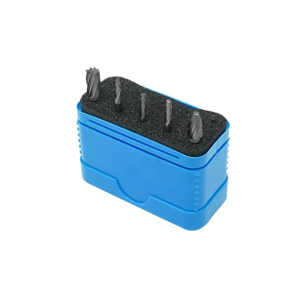 Fresas de carburo con dientes de aluminio, 5 piezas, vástago de 3 mm