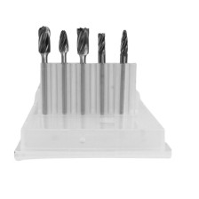 Juego de fresas de carburo con dentado de aleación y vástago de 6 mm, 5 piezas.