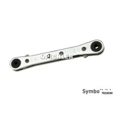 Tensor de anillo de trinquete de doble extremo, perfil E 'extraplano' E10 x E12