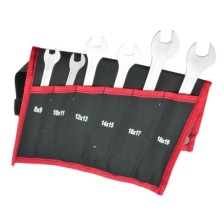 Juego de llaves de doble boca, planas, 6 piezas, tamaños 8 - 19 mm